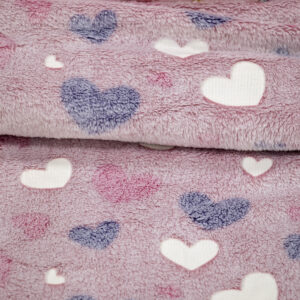 LINO ΚΟΥΒΕΡΤΑ FLEECE ΦΩΣΦΟΡΙΖΕ HERZ PINK 110X150 - Image 4