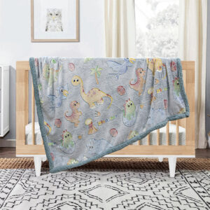 LINO ΚΟΥΒΕΡΤΑ FLEECE SHERPA ΦΩΣΦΟΡΙΖΕ VOLCANO GREY-CIEL 110X150 - Image 3