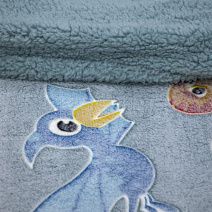 LINO ΚΟΥΒΕΡΤΑ FLEECE SHERPA ΦΩΣΦΟΡΙΖΕ VOLCANO GREY-CIEL 110X150 - Image 4