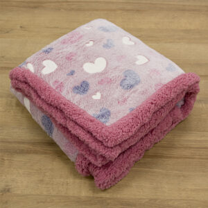 LINO ΚΟΥΒΕΡΤΑ FLEECE SHERPA ΦΩΣΦΟΡΙΖΕ HERZ PINK 110X150 - Image 5