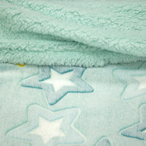 LINO ΚΟΥΒΕΡΤΑ FLEECE SHERPA ΦΩΣΦΟΡΙΖΕ STER MINT 110X150 - Image 4