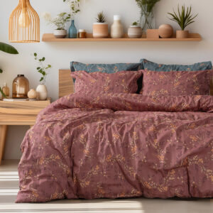 Beauty Home Σετ σεντόνια υπέρδιπλα Art 12210 Indra 100% Βαμβακοσατέν 300tc 240x270 Σάπιο μήλο