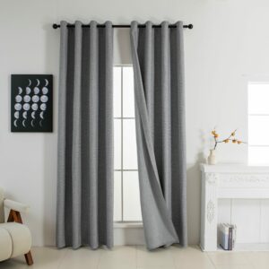 Beauty Home Κουρτίνα Full Blackout σκίασης με 8 κρίκους Elite Art 8392 Grey-Νο7 140x270 Σκούρο Γκρι - Image 6