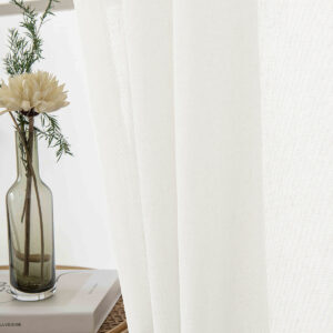 Beauty Home Κουρτίνα γάζα μονόχρωμη με 8 μεταλλικούς κρίκους Fit Art 8447 140x270 Εκρού - Image 11