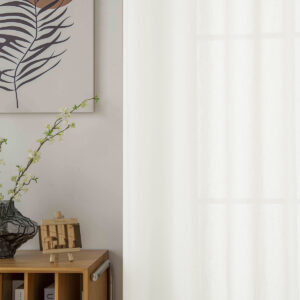 Beauty Home Κουρτίνα γάζα μονόχρωμη με 8 μεταλλικούς κρίκους Fit Art 8447 140x270 Εκρού - Image 3