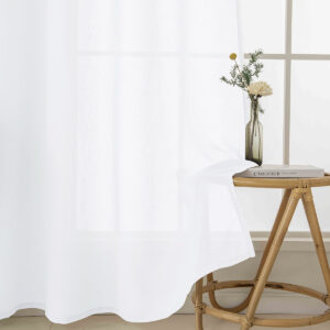 Beauty Home Κουρτίνα γάζα μονόχρωμη με 8 μεταλλικούς κρίκους Fit Art 8447 140x270 Λευκό - Image 12