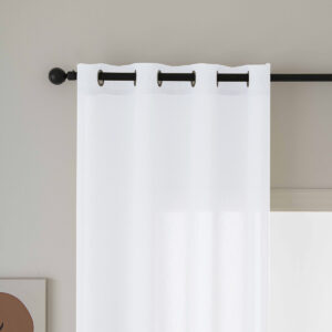 Beauty Home Κουρτίνα γάζα μονόχρωμη με 8 μεταλλικούς κρίκους Fit Art 8447 140x270 Λευκό - Image 5