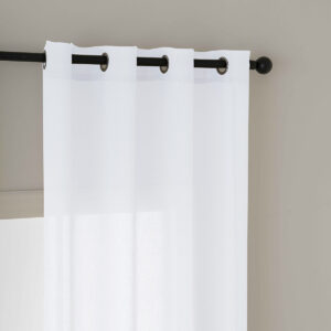 Beauty Home Κουρτίνα γάζα μονόχρωμη με 8 μεταλλικούς κρίκους Fit Art 8447 140x270 Λευκό - Image 6