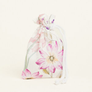 Beauty Home ΠΟΥΓΚΙ ΜΕ ΚΟΡΔΟΝΙ 12 x 17 cm ΠΟΠΛΙΝΑ ΑΝΘΗ ΣΕ ΛΙΛΑ ΑΠΟΧΡΩΣΕΙΣ