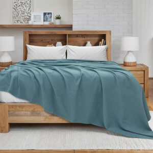 LINO Κουβέρτα King Size (240x260) Πικέ Cocoon Πετρόλ