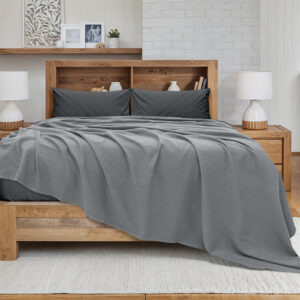 LINO Κουβέρτα King Size (240x260) Πικέ Cocoon Γκρι