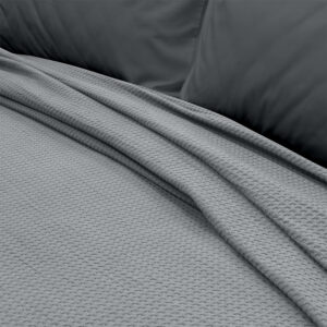 LINO Κουβέρτα King Size (240x260) Πικέ Cocoon Γκρι - Image 3
