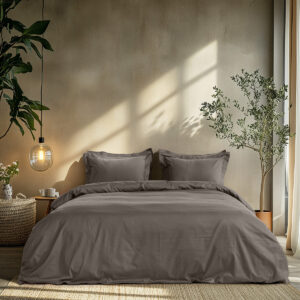 Beauty Home Σετ σεντόνια μονά με λάστιχο Art 1700 Harmony 110x200+30 Γκρι - Image 1