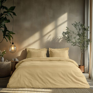 Beauty Home Σετ σεντόνια μονά με λάστιχο Art 1700 Harmony 110x200+30 Κρεμ - Image 1