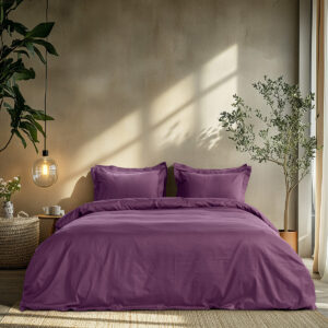 Beauty Home Σετ σεντόνια μονά με λάστιχο Art 1700 Harmony 110x200+30 Μωβ - Image 1