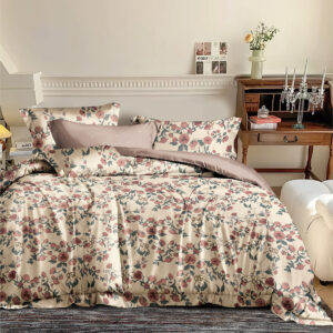 Beauty Home Σετ σεντόνια υπέρδιπλα με λάστιχο Memories Art 12676 165x200+30 Μπεζ,Ροζ - Image 1